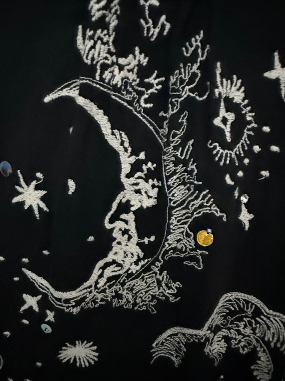 Anthropologie Black Celestial & Animal Button-Down Shirt - Picture 7 of 8